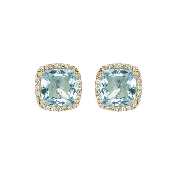 DEUX Earrings (1145) - Blue Topaz