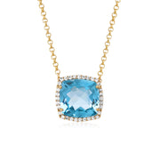 DEUX Necklace (1145) - Blue Topaz