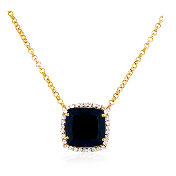 DEUX Necklace (1145) - Black Quartz