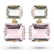 COLUNA Earrings (1156) - Pink Amethyst, Praziolite / YG