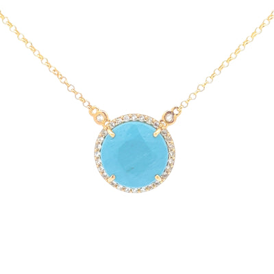SIGNATURE Necklace (1287) - Turquoise / YG