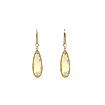 Classic Earrings (1316) - Green Gold Quartz / YG