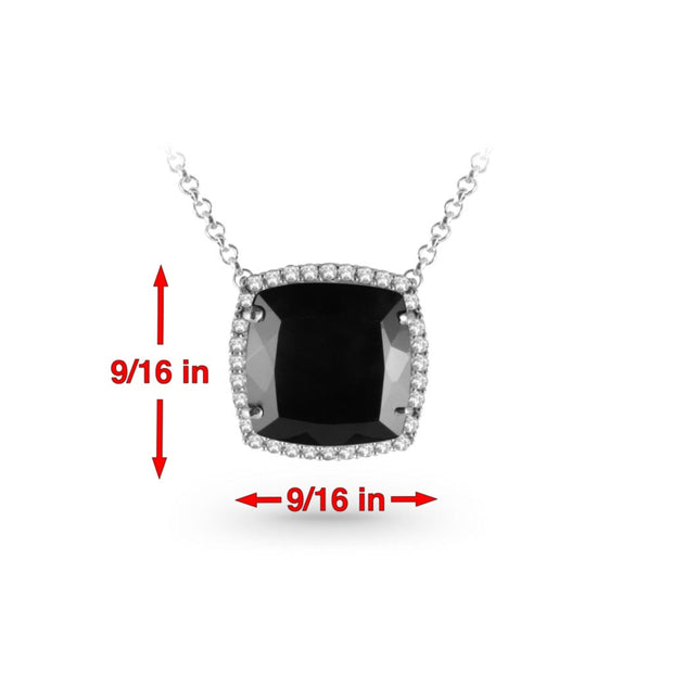 DEUX Necklace (1145) - Black Quartz / SS
