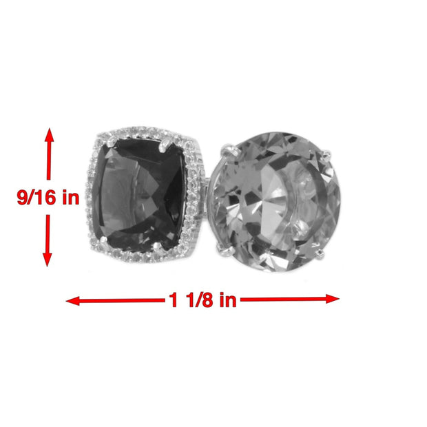 DEUX Ring (1145) - Pink Amethyst, Blue Topaz / SS