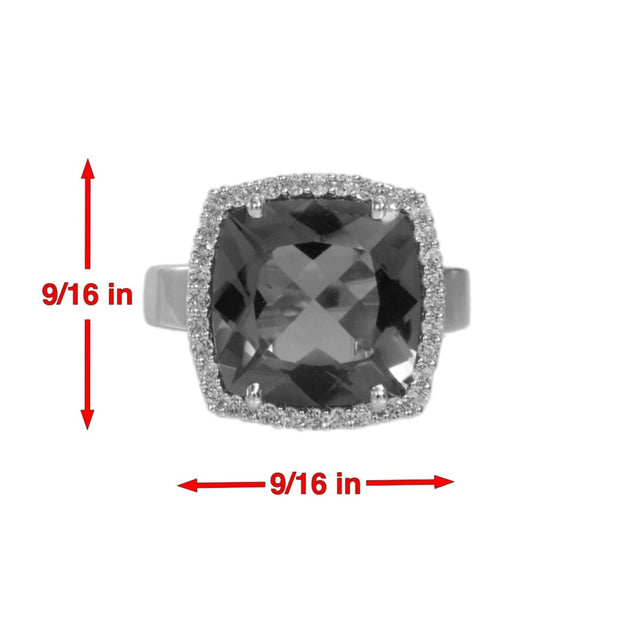 DEUX Ring (1145) - Smoky Quartz /  SS