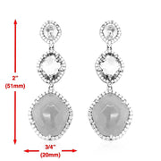 PANORAMA Earrings (1260) -  Black Quartz, Opal Quartz / RG