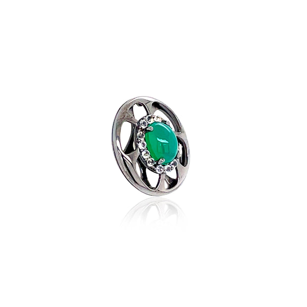 PULSE Earrings (1286) - Green Agate / BS