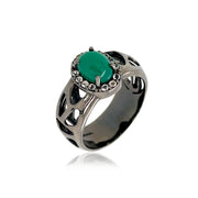 PULSE Ring (1286) - Green Agate / BS