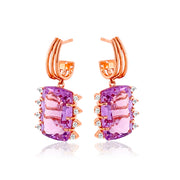 TRANSPARENZA Earrings (0802) - Pink Amethyst / RG