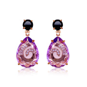 TRANSPARENZA Earrings (0839) - Black Quartz, Amethyst