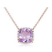 DEUX Necklace (1145) - Pink Amethyst / RG