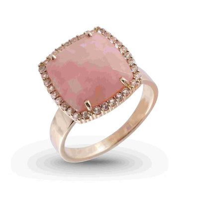 DEUX Ring (1145) - Rose Chalcedony / RG