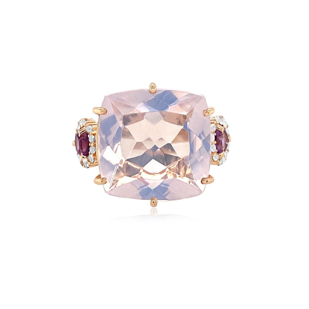 DEUX Ring (1145) - Lilac Opal Amethyst, Pink Amethyst / RG
