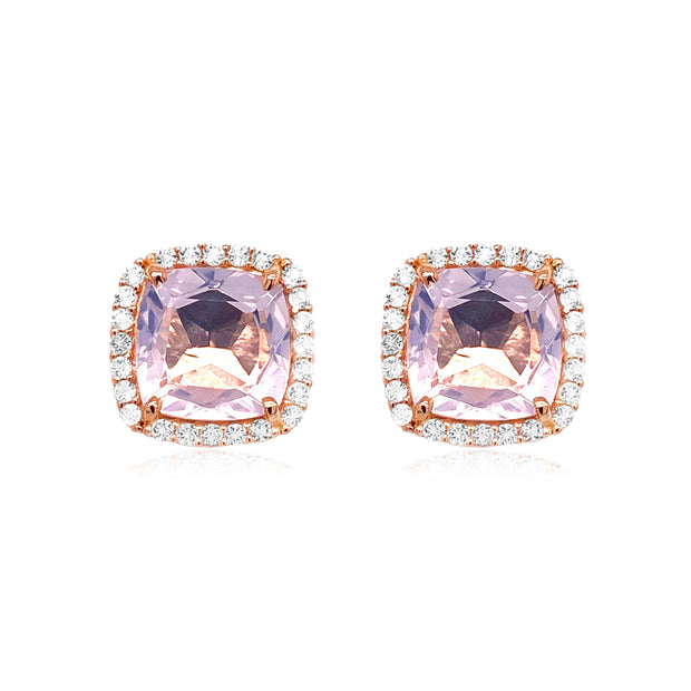 DEUX Earrings (1145) - Lilac Opal Amethyst / RG