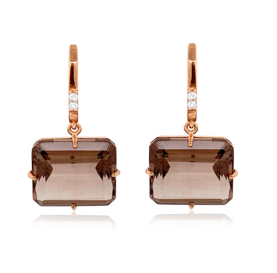 COLUNA Earrings (1156) - Smoky Quartz / RG
