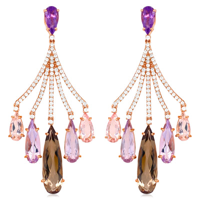 VILLA RICA Earrings (1213) - Mixed Gemstones / RG