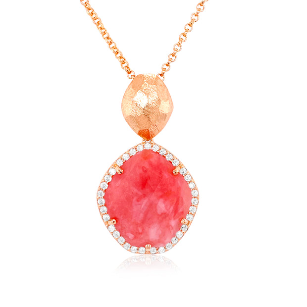 PANORAMA Necklace (1260) - Rose Chalcedony / RG