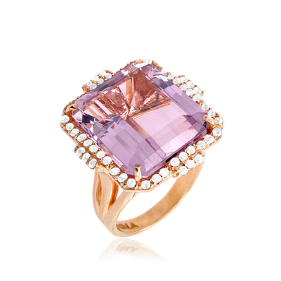 ECLECTIC Ring (1247) - Pink Amethyst / RG