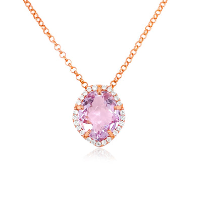 PANORAMA Necklace (1260) - Pink Amethyst / RG