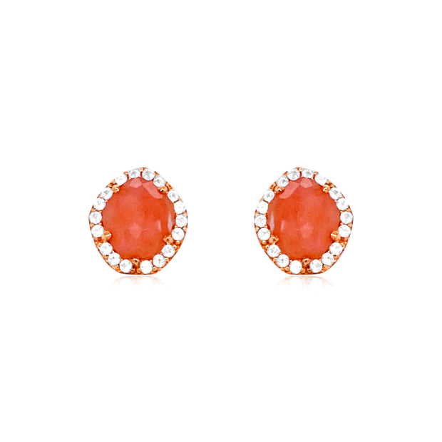 PANORAMA Earrings (1260) - Rose Chalcedony / RG