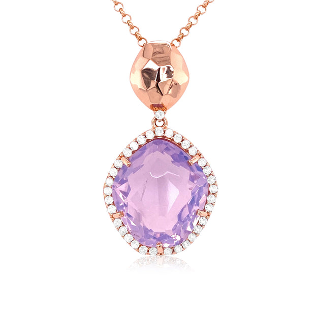 PANORAMA Necklace (1260) - Lilac Opal Amethyst / RG