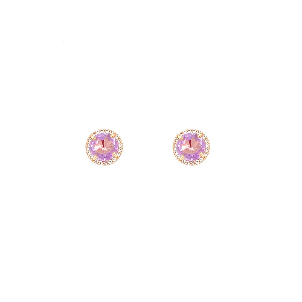 SIGNATURE Earrings (1287) - Pink Amethyst / RG