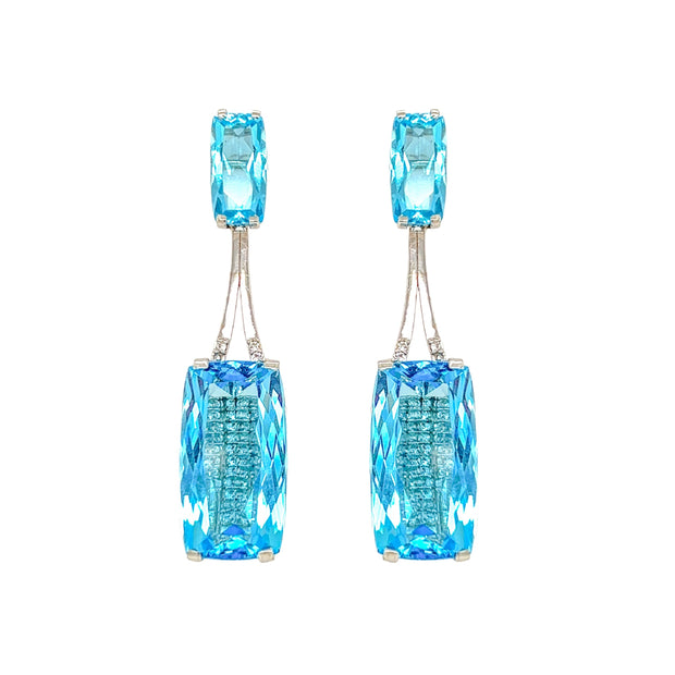 TRANSPARENZA Earrings (0890) - Blue Topaz / SS