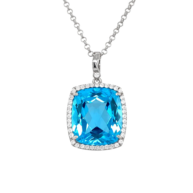 ECLECTIC Necklace (1134) - Blue Topaz / SS