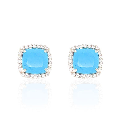 DEUX Earrings (1145) - Turquoise / SS