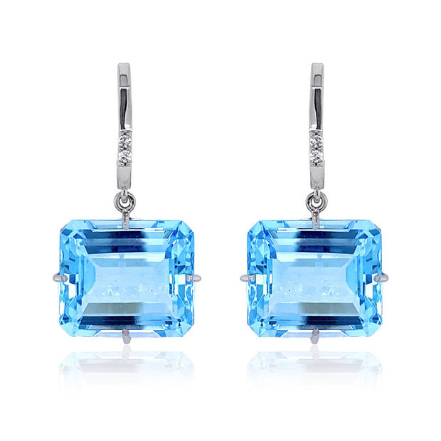 COLUNA Earrings (1156) - Blue Topaz / SS