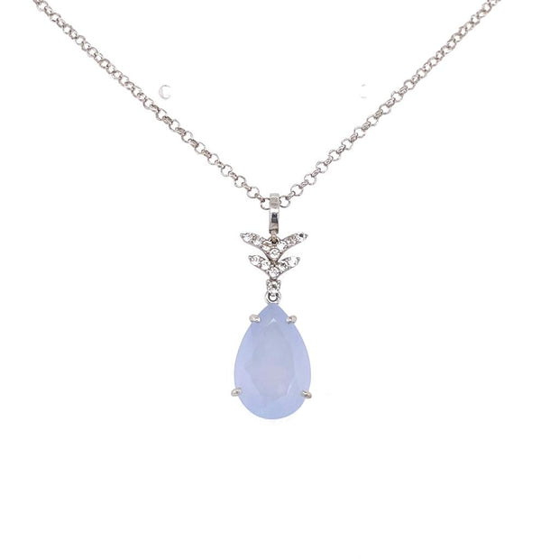 VILLA RICA Necklace (1213) - Blue Chalcedony / SS
