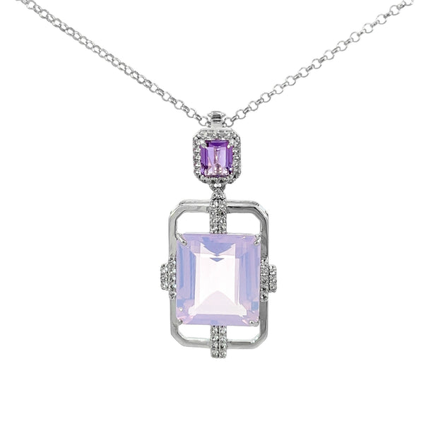 ECLECTIC Necklace (1247) - Amethyst, Lilac Opal Amethyst / SS