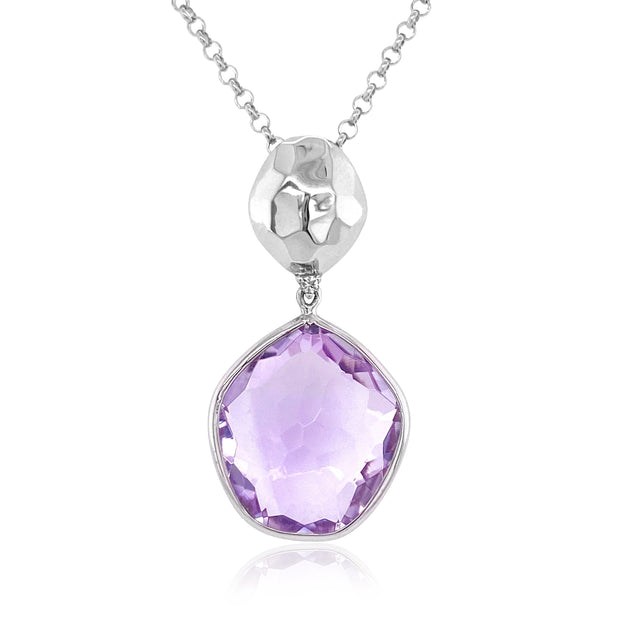PANORAMA Necklace (1260) - Pink Amethyst / SS