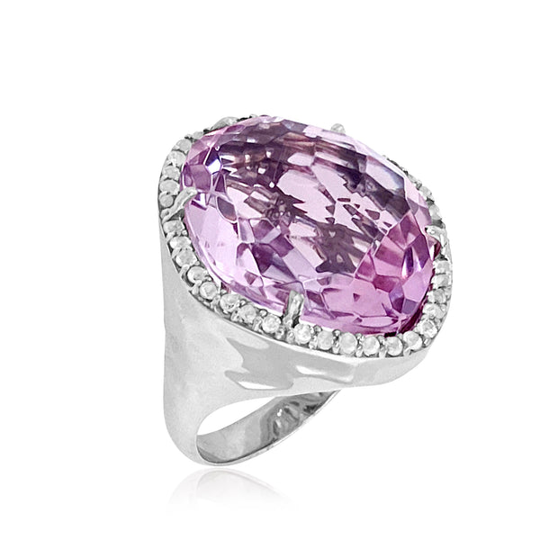 PANORAMA Ring (1260) - Pink Amethyst / SS