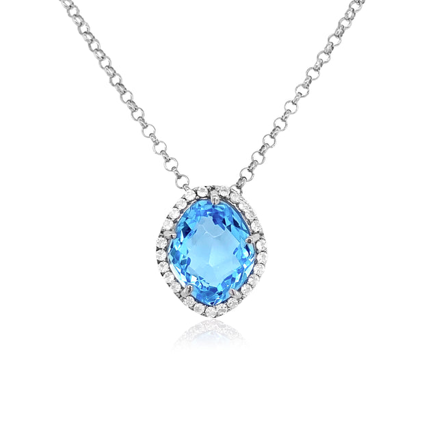 PANORAMA Necklace (1260) - Blue Topaz / SS