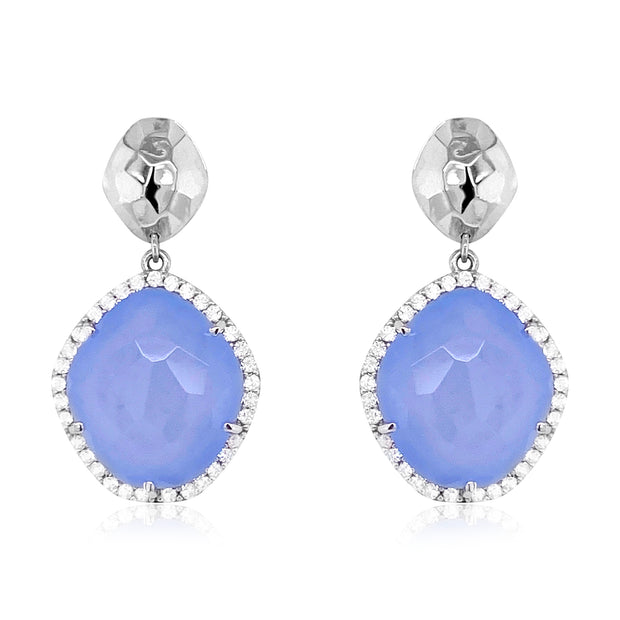 PANORAMA Earrings (1260) - Blue Chalcedony / SS