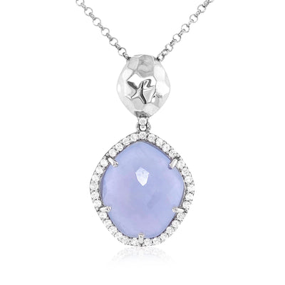 PANORAMA Necklace (1260) - Blue Chalcedony / SS