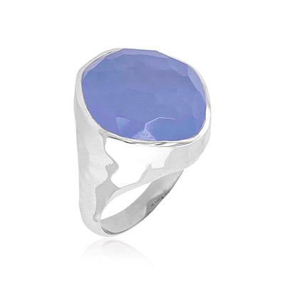 PANORAMA Ring (1260) - Blue Chalcedony / SS