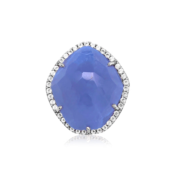 PANORAMA Ring (1260) - Blue Chalcedony / SS