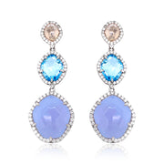 PANORAMA Earrings (1260) - Blue Topaz, Blue Chalcedony / SS