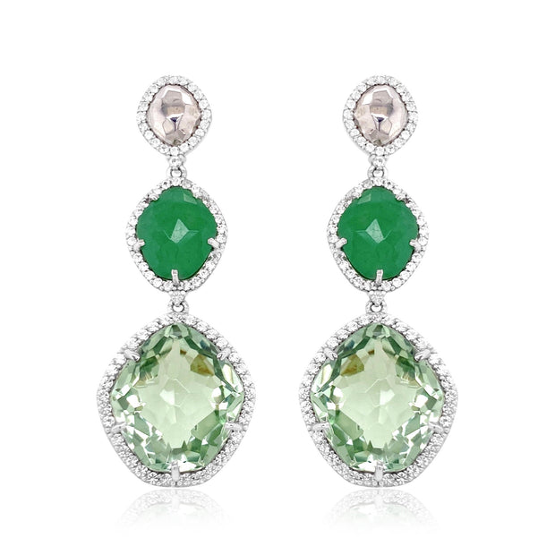 PANORAMA Earrings (1260) - Prasiolite, Green Quartz / SS