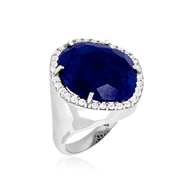 PANORAMA Ring (1260) - Navy Blue Quartz / SS