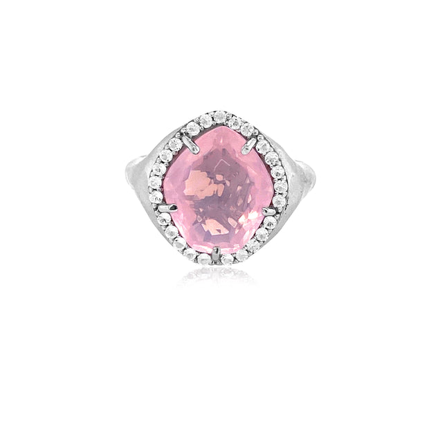 PANORAMA Ring (1260) -  Rose Quartz / SS