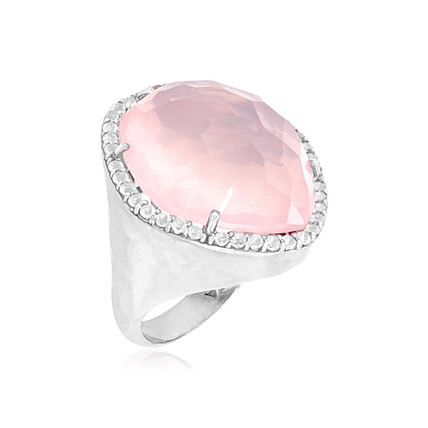PANORAMA Ring (1260) - Rose Quartz / SS