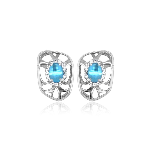 PULSE Earrings (1286) - Blue Topaz / SS