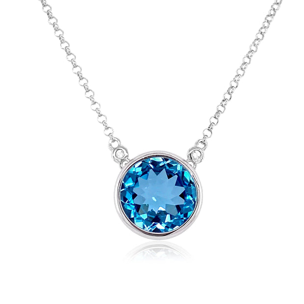 SIGNATURE Necklace (1287) - Blue Topaz / SS
