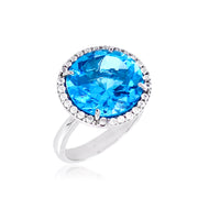 SIGNATURE Ring (1287) - Blue Topaz / SS