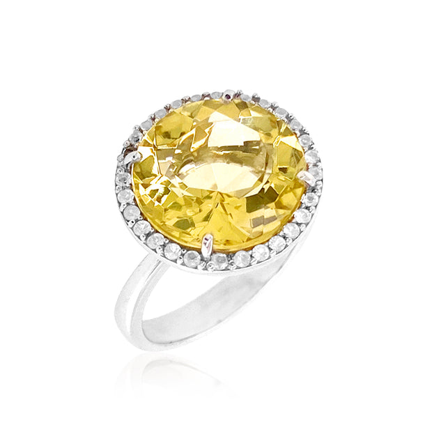 SIGNATURE Ring (1287) - Green Gold Quartz / SS