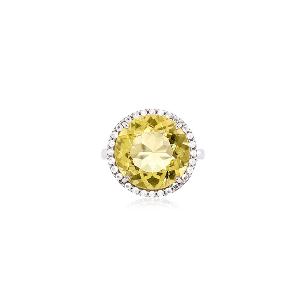 SIGNATURE Ring (1287) - Green Gold Quartz / SS