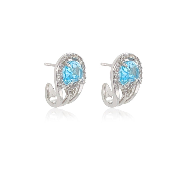 PENDULUM Earrings (1321) - Blue Topaz / SS